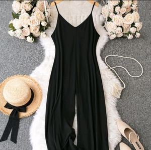 Shein curve black jumpsuit